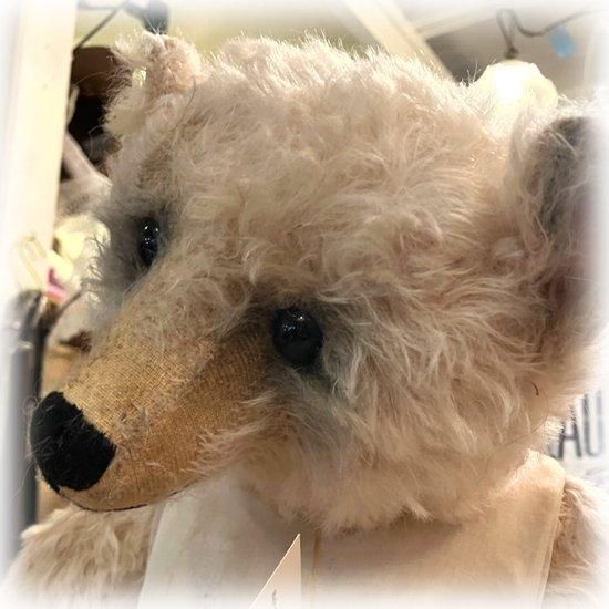 40's ヴィンテージ 生成り×ブラウン 黒耳 犬 ヌイグルミ