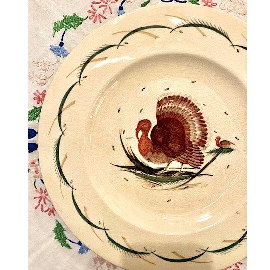 ターキー 七面鳥 ディナープレート【超レアパターン】英国製手描 スージークーパー ターキー 七面鳥 ディナープレート【超レアパターン】英国製手描