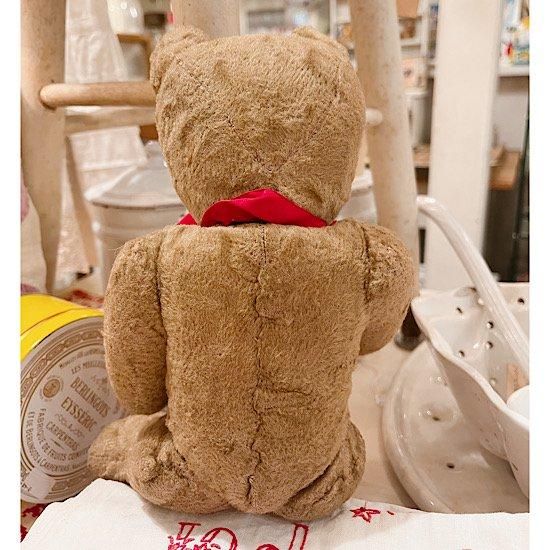 フランス* JPM社 * 1950〜60年代 * ビンテージベア * 赤い耳内側&両足ポー * 28cm *【 A-2467 】 - テディベア&欧米の古着&アンティーク専門店のレッドバロウ フランス* JPM社 * 1950〜60年代 * ビンテージベア * 赤い耳内側&両足ポー * 28cm *【 A-2467 】 - テディベア&欧米の古着&アンティーク専門店のレッドバロウ