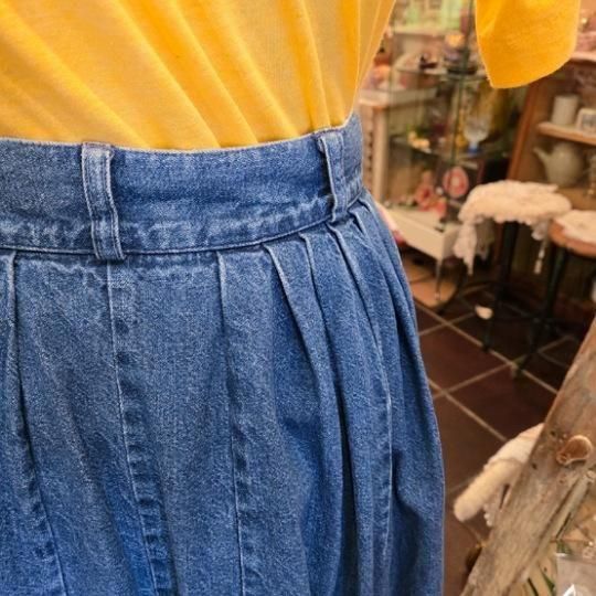 USA VINTAGE アメリカ古着ハンドメイドコットンロングスカート アメリカヴィンテージ ＊ 1980年代 ＊ フレアデニムロング