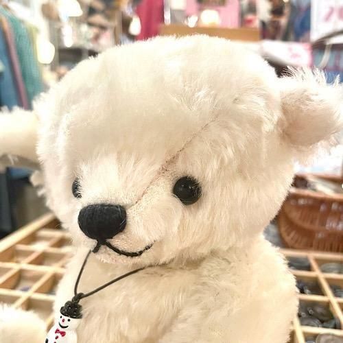 にっこりかわいいアンティークベア　白クマちゃん　タグ付　チルターン にっこりかわいいアンティークベア 白クマちゃん タグ付 チルターン