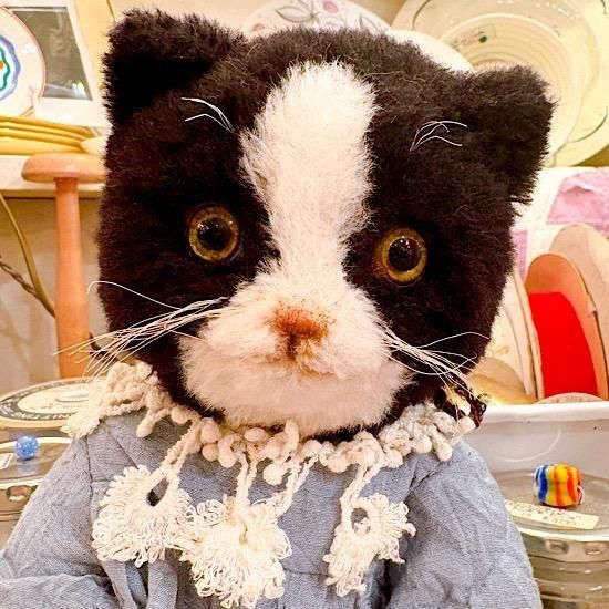 作家様　ハチワレ　アートドール　黒白　猫　テディベア　アンティーク　ブライス 和田佳太さんのブランド 