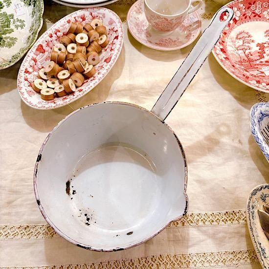 フランス1930年代 ＊ JAPY社 ＊ ホーロー片手パン ＊ ピンクぼかしに