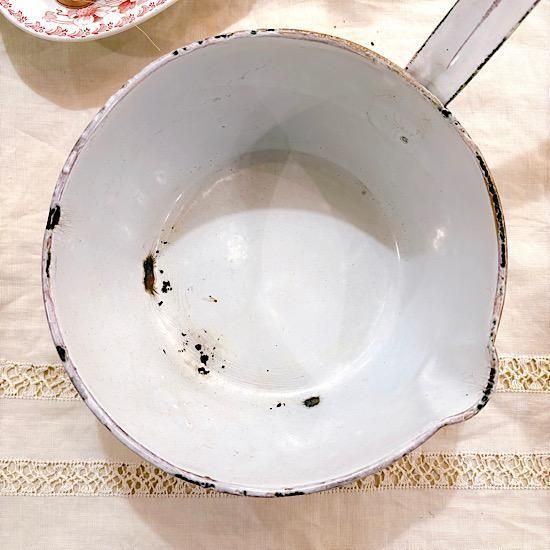 フランス1930年代 ＊ JAPY社 ＊ ホーロー片手パン ＊ ピンクぼかしに