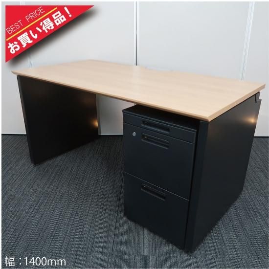独特な 美品手渡可福岡傷防止デスクマット付オカムラプロユニット1400