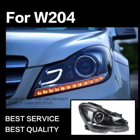 AOKEDING製 メルセデス・ベンツ Cクラス W204 '11-'14 後期型 LEDヘッドライト クリア シーケンシャルウィンカー -  510supply - 自動車部品販売 国内唯一の商品を多数取り揃え