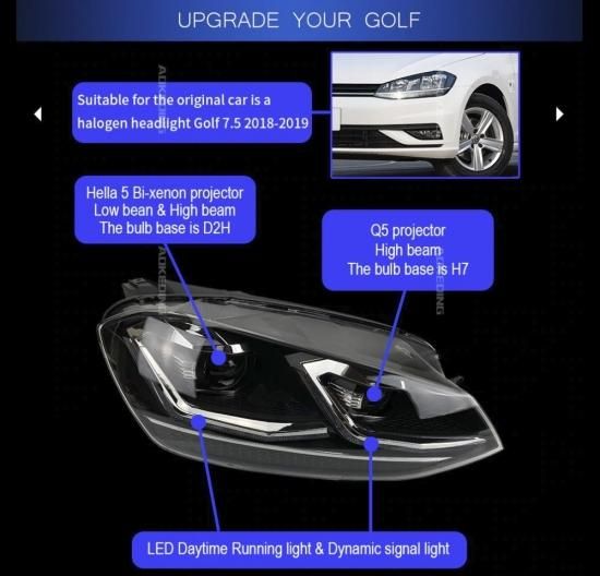 【利益還元祭】開催中！今年最後の大セール GOLF フォルクスワーゲン AOKEDING製 ゴルフ7 LEDヘッド 5G Mk7 パーツ