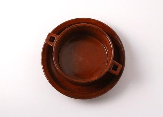 宇田康介 飴釉グラタン皿 2個セット