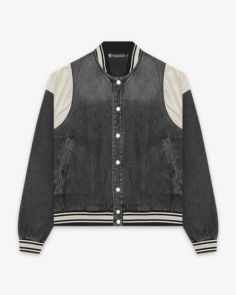 DENIM VARSITY JACKET