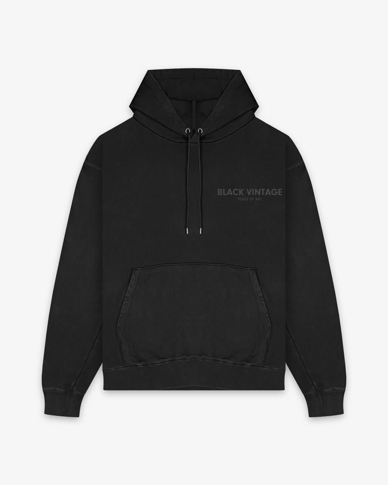 ESSENTIAL BLACK VINTAGE VINTAGE PULLOVER HOODIE(10.0oz)
