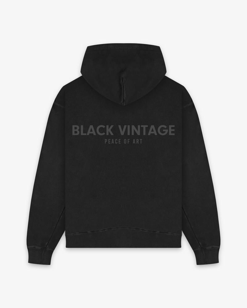 ESSENTIAL BLACK VINTAGE VINTAGE PULLOVER HOODIE(10.0oz)