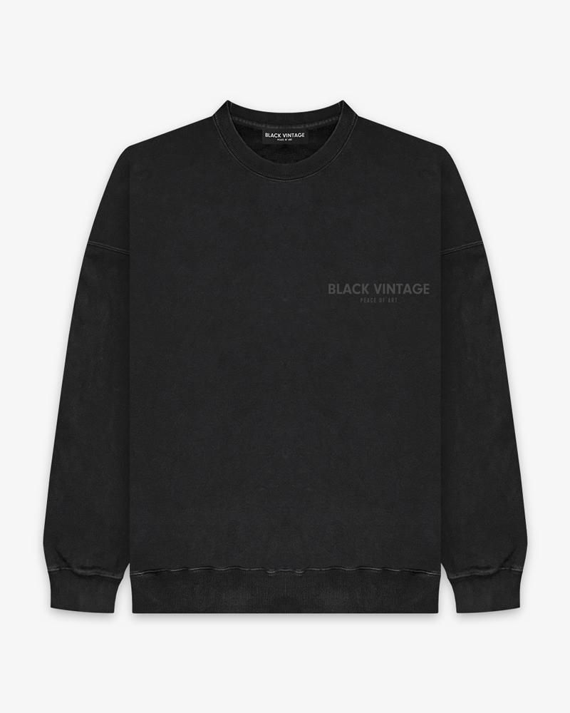 ESSENTIAL BLACK VINTAGE VINTAGE SWEAT SHIRTS(10.0oz)