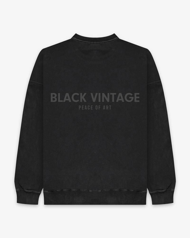 ESSENTIAL BLACK VINTAGE VINTAGE SWEAT SHIRTS(10.0oz)