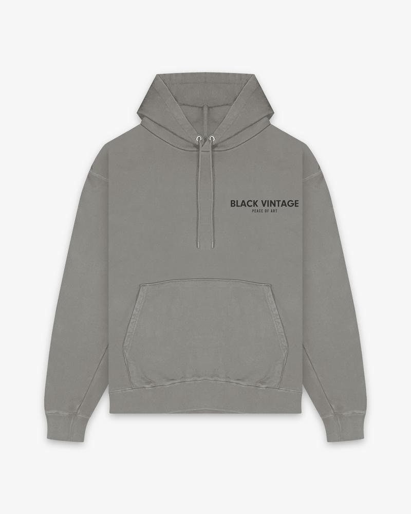ESSENTIAL BLACK VINTAGE VINTAGE PULLOVER HOODIE(10.0oz)