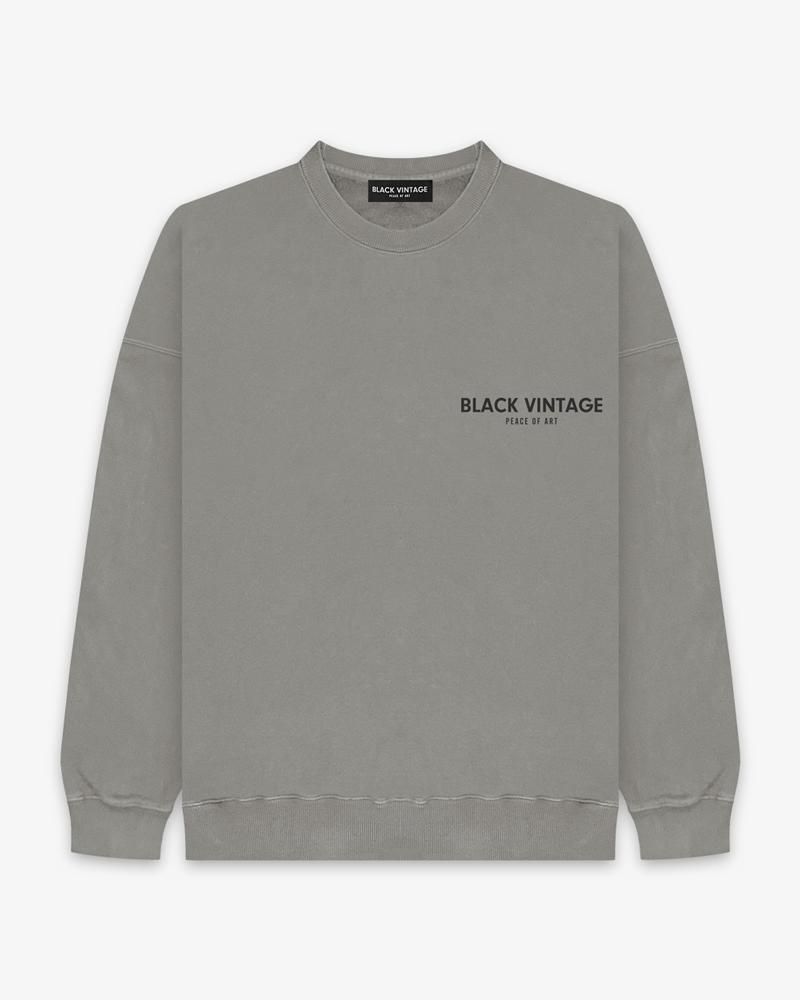 ESSENTIAL BLACK VINTAGE VINTAGE SWEAT SHIRTS(10.0oz)