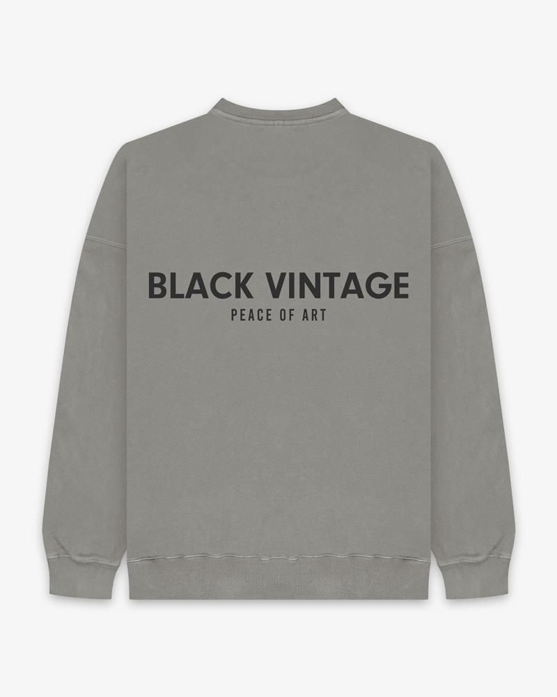 ESSENTIAL BLACK VINTAGE VINTAGE SWEAT SHIRTS(10.0oz)