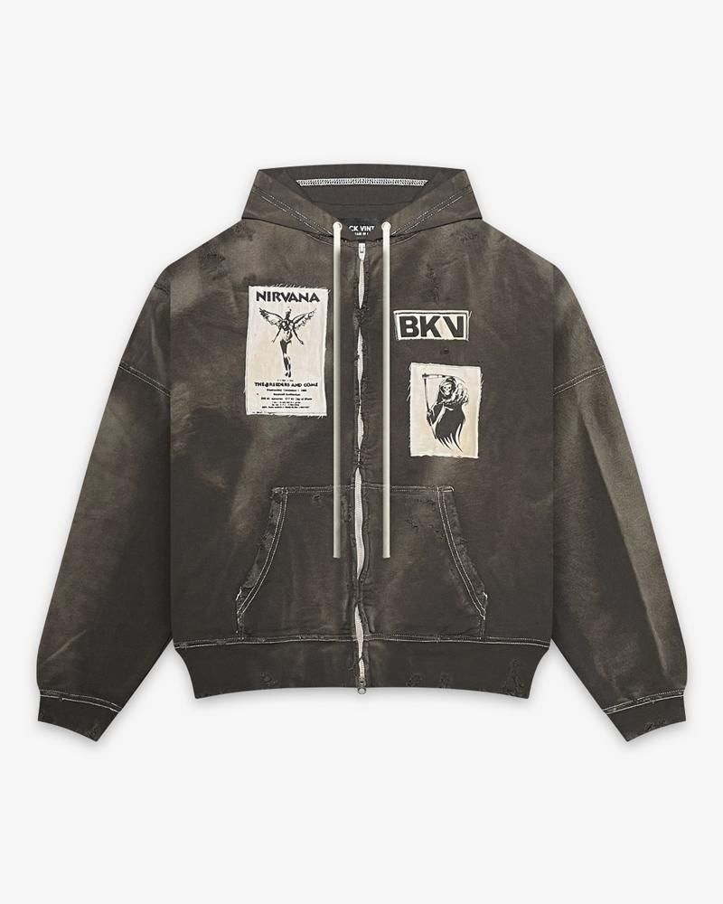 ZIP HOODIE PATCHWORKING