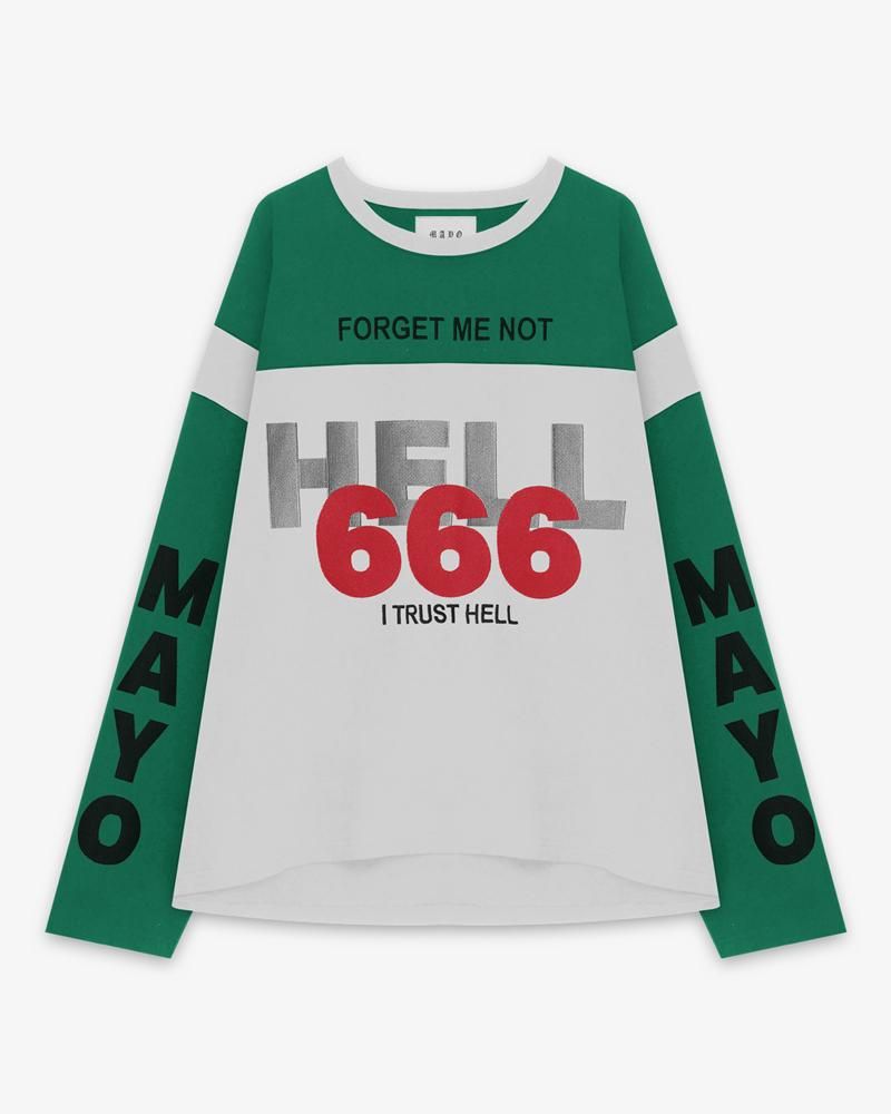 MAYO HELL & HEAVEN EMBROIDERY FOOTBALL LONG SLEEVE TEE