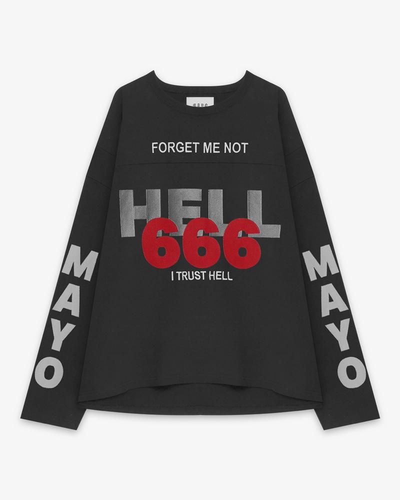 MAYO HELL & HEAVEN EMBROIDERY FOOTBALL LONG SLEEVE TEE