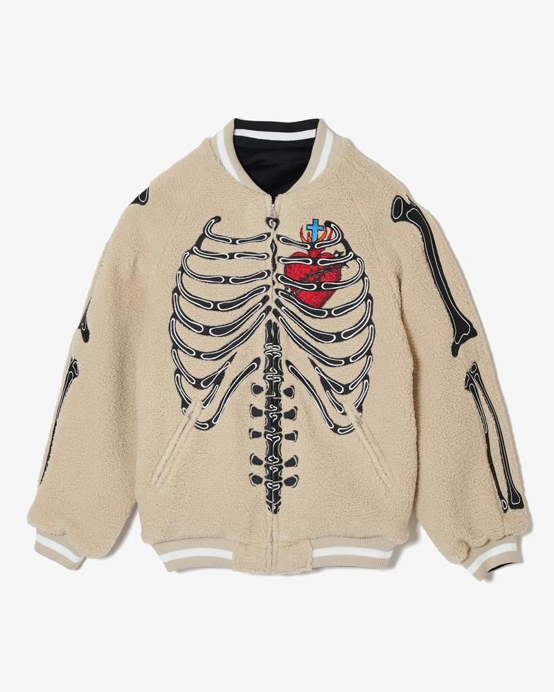 MAYO BONES EMBROIDERY REVERSIBLE BOMBER JACKET