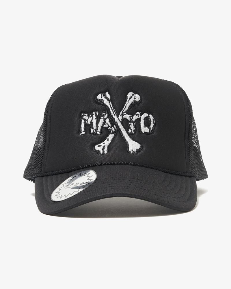 CROSS BONE EMBROIDERY MESH CAP