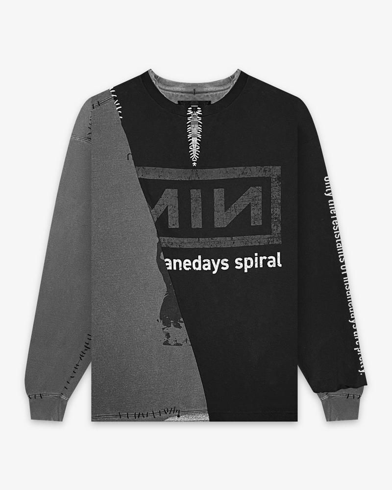 BOOTLEG LAYERED CREW SWEAT(A MAN'S SHADOW)