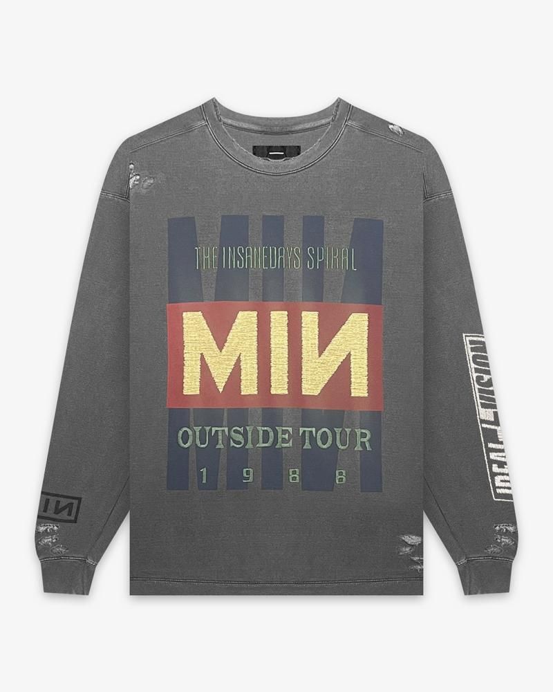 BOOTLEG DIY CREW SWEAT WITH DAMAGED(OUTSIDE TOUR)