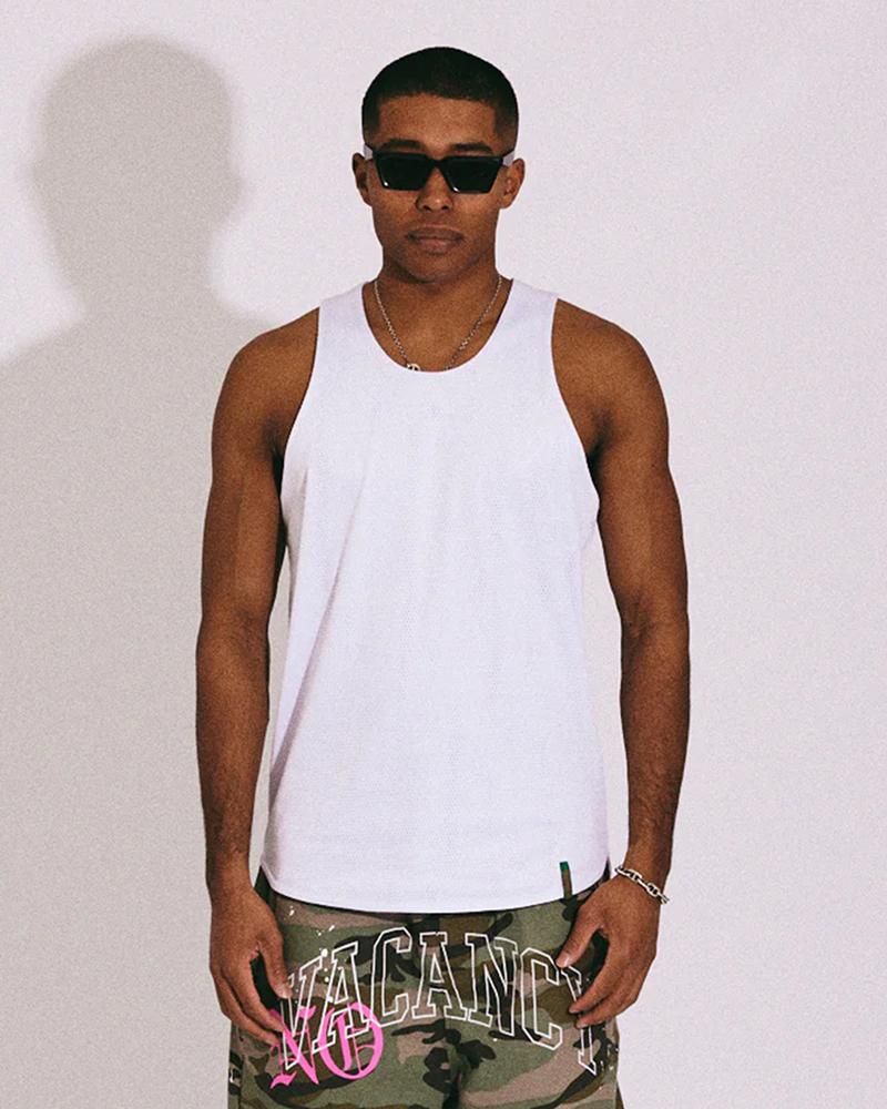 DOUBLE PUSH MESH TANK TOP