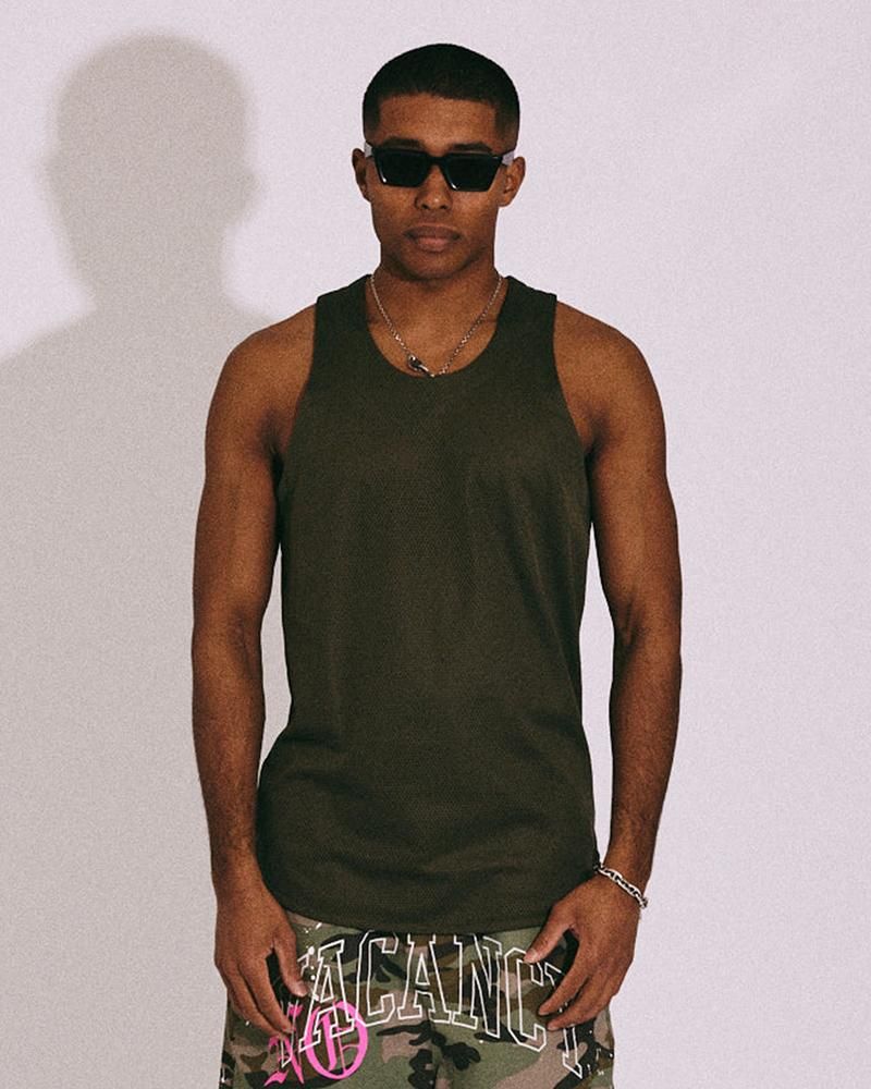 DOUBLE PUSH MESH TANK TOP