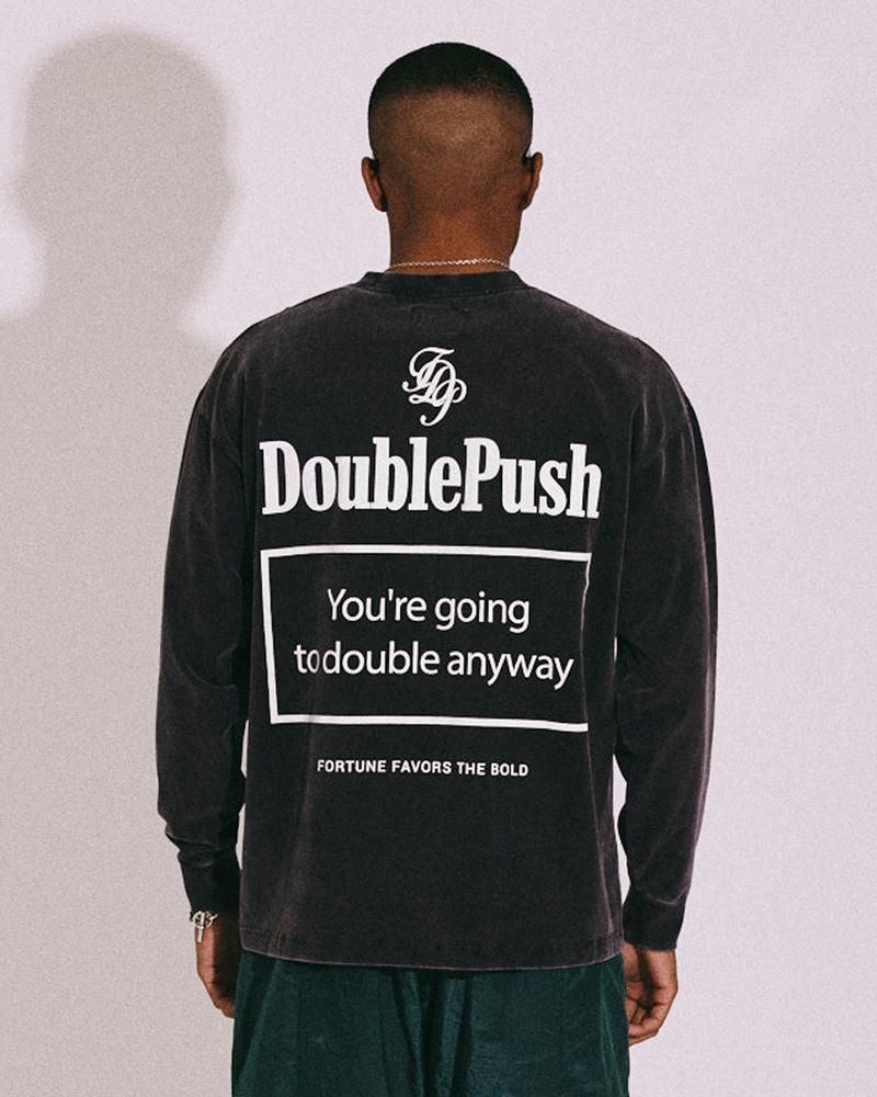 TAIN DOUBLE PUSH DOUBLE PUSH LONG SLEEVE T-SHIRTS