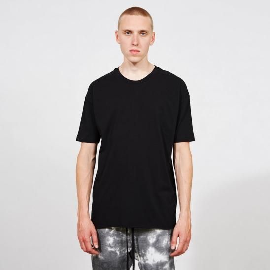 THOM/KROM | HERREN T-SHIRT WORKED/GEWIRKT / BLACK