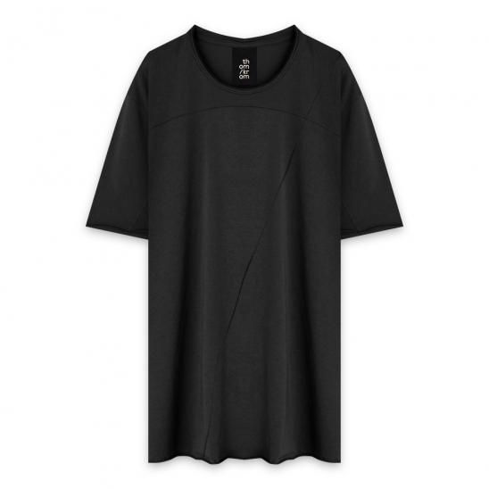 THOM/KROM | HERREN T-SHIRT WORKED/GEWIRKT / BLACK
