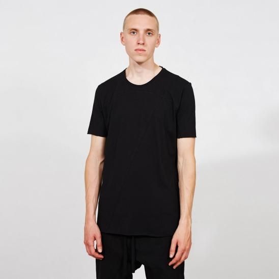 THOM/KROM | HERREN T-SHIRT WORKED/GEWIRKT / BLACK