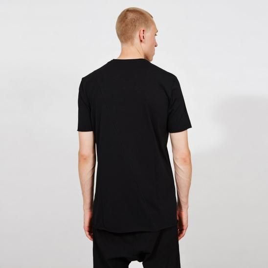 THOM/KROM | HERREN T-SHIRT WORKED/GEWIRKT / BLACK