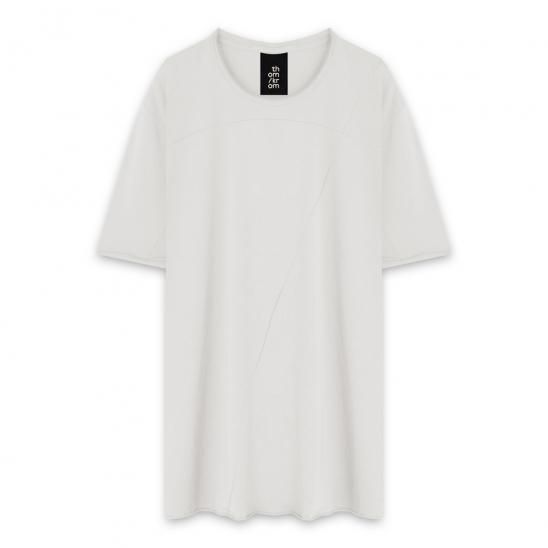 THOM/KROM | HERREN T-SHIRT WORKED/GEWIRKT / WHITE