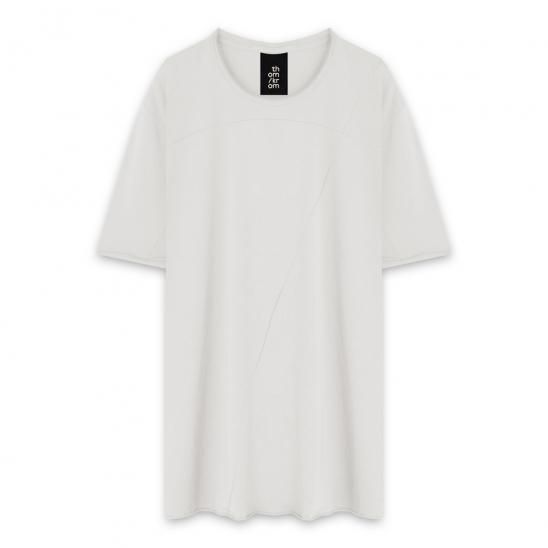 THOM/KROM | HERREN T-SHIRT WORKED/GEWIRKT / WHITE