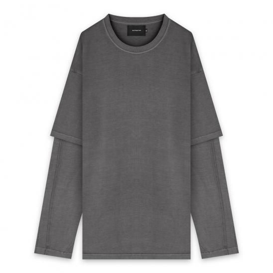 DESTRUCTIVE | LAYERED T-SHIRT / CHARCOAL