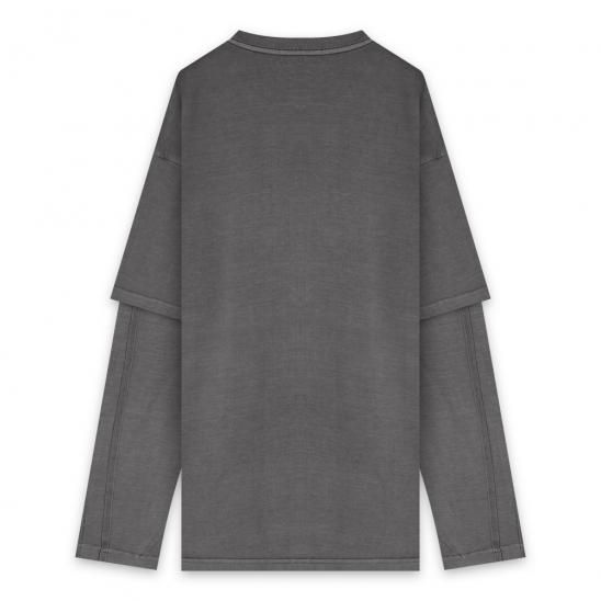 DESTRUCTIVE | LAYERED T-SHIRT / CHARCOAL