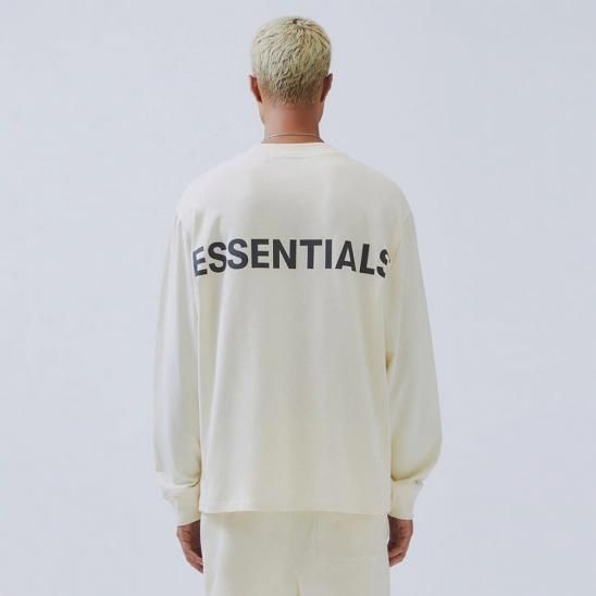 FOG ESSENTIALS | BOXY GRAPHIC LONG SLEEVE T-SHIRT / CREAM