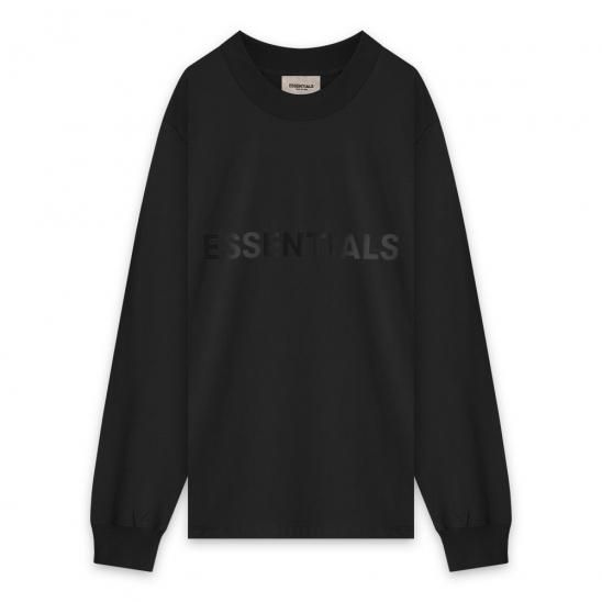 FOG ESSENTIALS | 3D SILICON APPLIQUE LONG SLEEVE T-SHIRT / BLACK