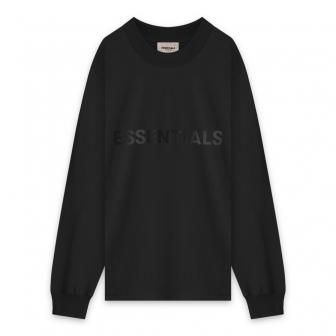 FOG ESSENTIALS | 3D SILICON APPLIQUE LONG SLEEVE T-SHIRT / BLACK