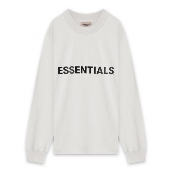 FOG ESSENTIALS | 3D SILICON APPLIQUE LONG SLEEVE T-SHIRT / WHITE