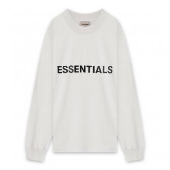 FOG ESSENTIALS | 3D SILICON APPLIQUE LONG SLEEVE T-SHIRT / WHITE