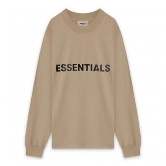 FOG ESSENTIALS | 3D SILICON APPLIQUE LONG SLEEVE T-SHIRT / TAN