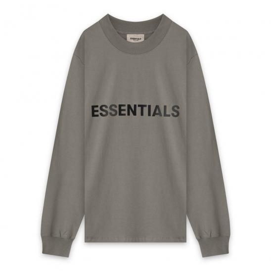 FOG ESSENTIALS | 3D SILICON APPLIQUE LONG SLEEVE T-SHIRT / CHARCOAL