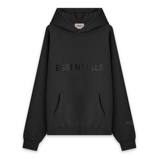FOG ESSENTIALS | 3D SILICON APPLIQUE PULLOVER HOODIE / BLACK