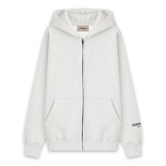 FOG ESSENTIALS | 3D SILICON APPLIQUE FULL ZIP HOODIE / WHITE