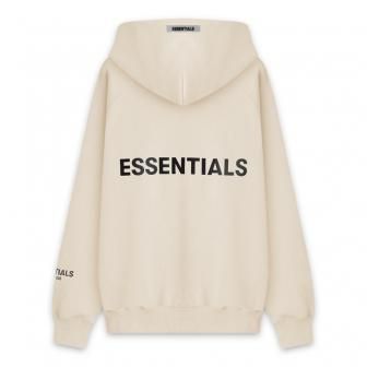 FOG ESSENTIALS | 3D SILICON APPLIQUE FULL ZIP HOODIE / CREAM