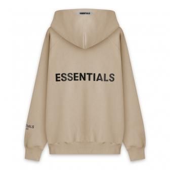 FOG ESSENTIALS | 3D SILICON APPLIQUE FULL ZIP HOODIE / TAN