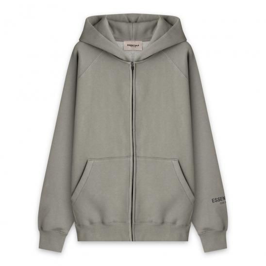 FOG ESSENTIALS | 3D SILICON APPLIQUE FULL ZIP HOODIE / CHARCOAL